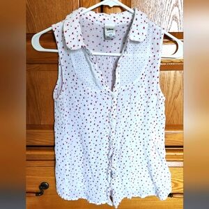 Disney by Lauren Conrad White and Red Polka Dot Women's Top